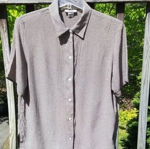 Classic Short Sleeve Button Up Notions Top